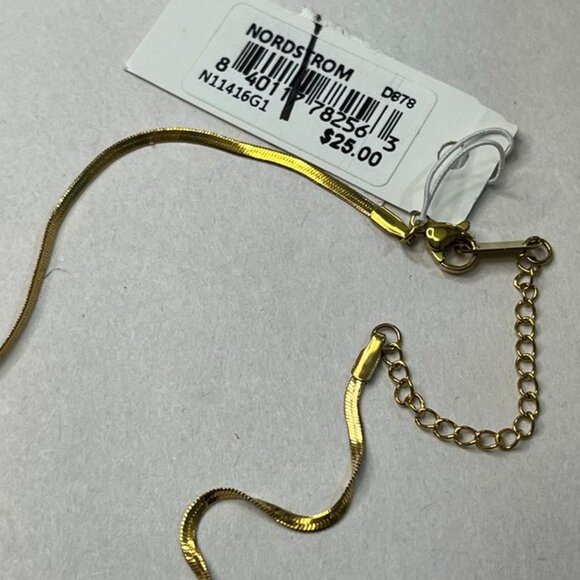 Panacea Gold Snake Chain Bow Necklace 14K Plated Minimalist Holiday Gift NWT - Picture 7 of 12